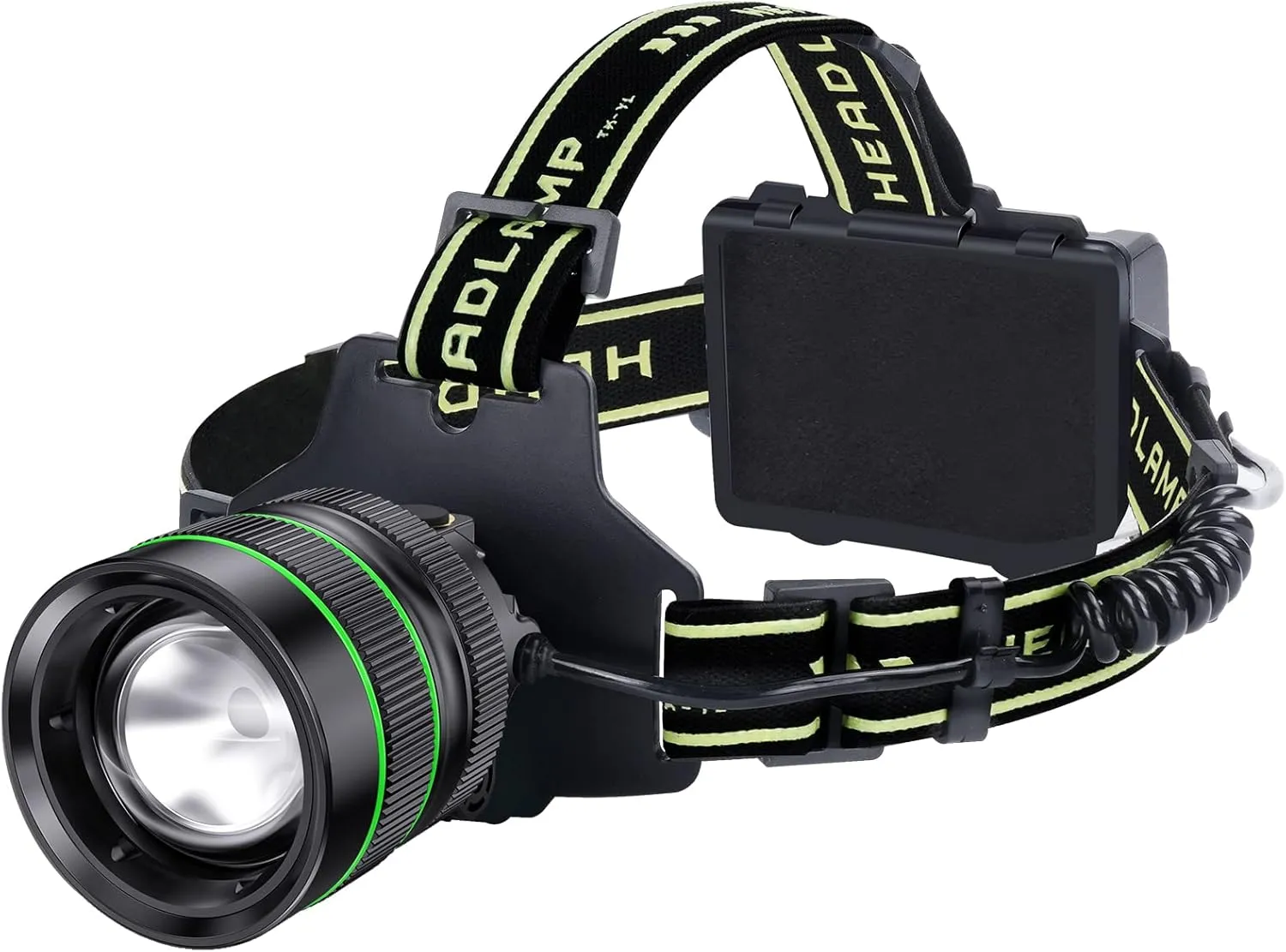 2000LM Super Bright LED Rechargeable Headlamp, Zoomable Head lamp with 5 Lighting Modes, 90 Adjustable & IP67 Waterproof for Camping | Hiking | Climbing | Fishing | Hunting | Auto Repair