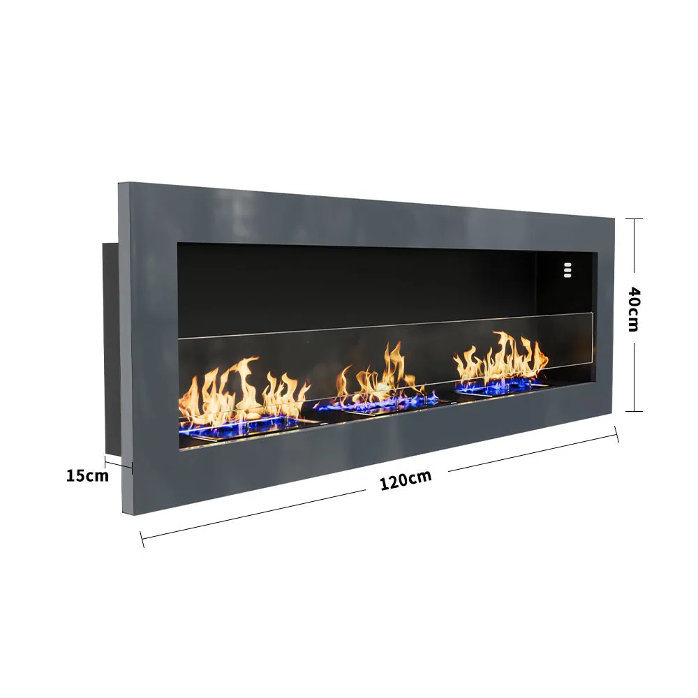35/47 Inch Indoor Bio Ethanol Fireplace 3 Stoves Wall Mounted Heater