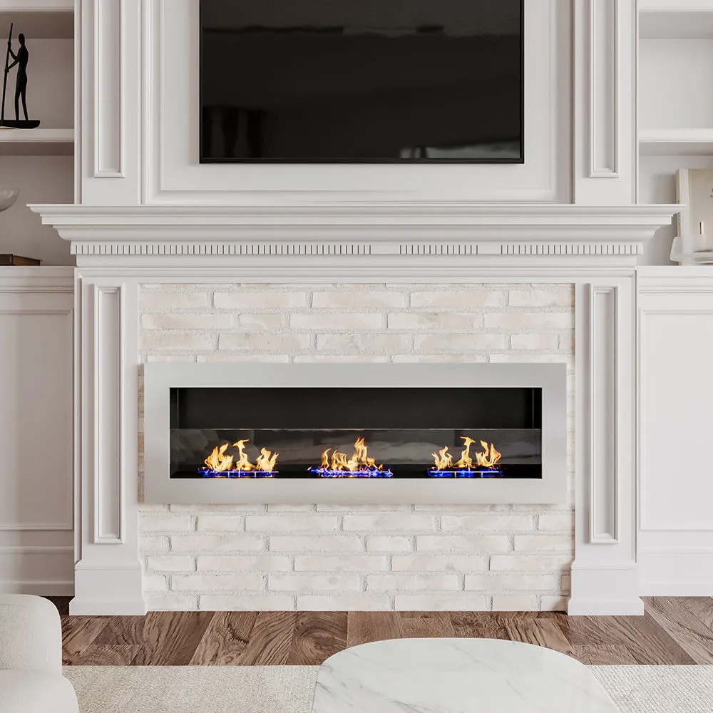 35/47 Inch Indoor Bio Ethanol Fireplace 3 Stoves Wall Mounted Heater