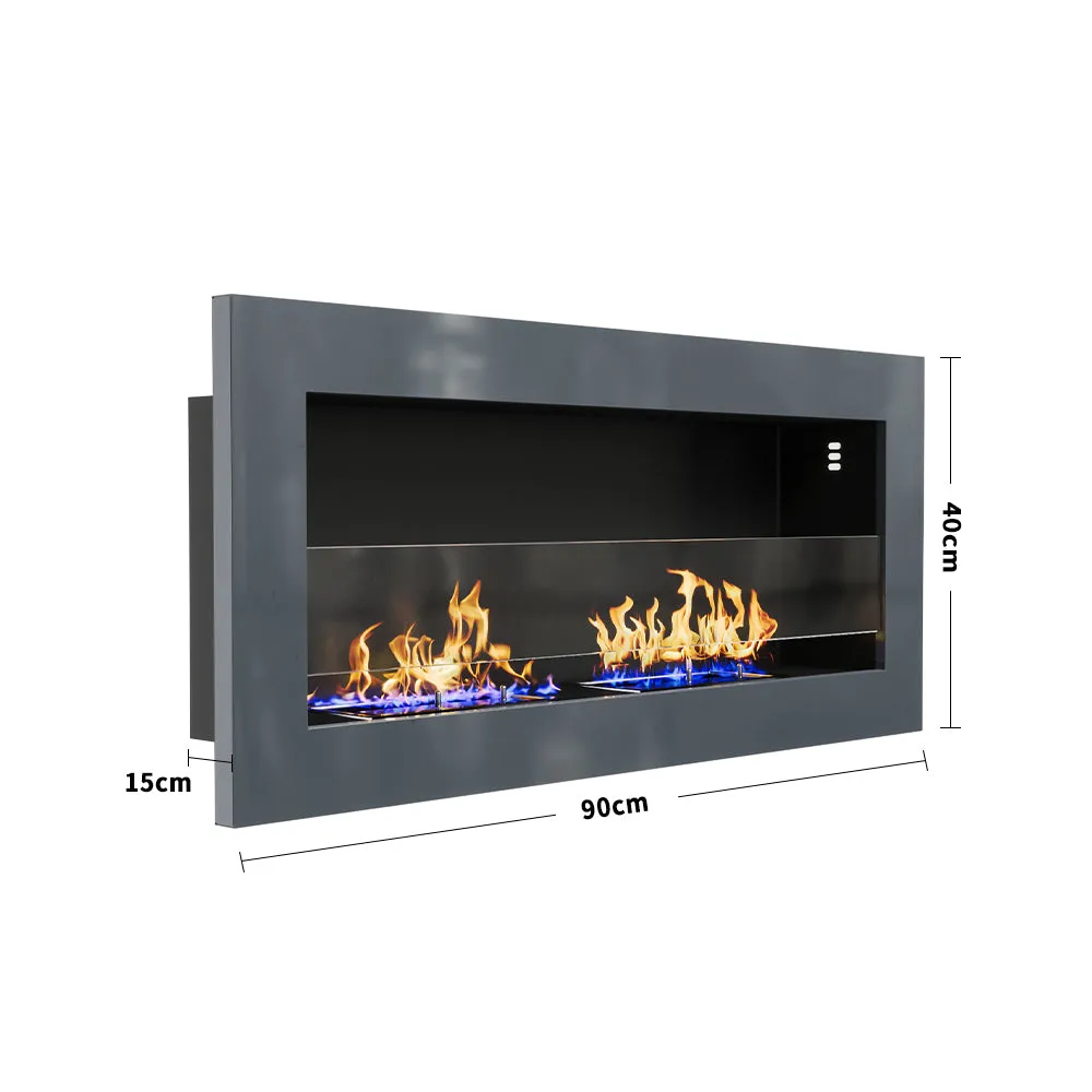35/47 Inch Indoor Bio Ethanol Fireplace 3 Stoves Wall Mounted Heater