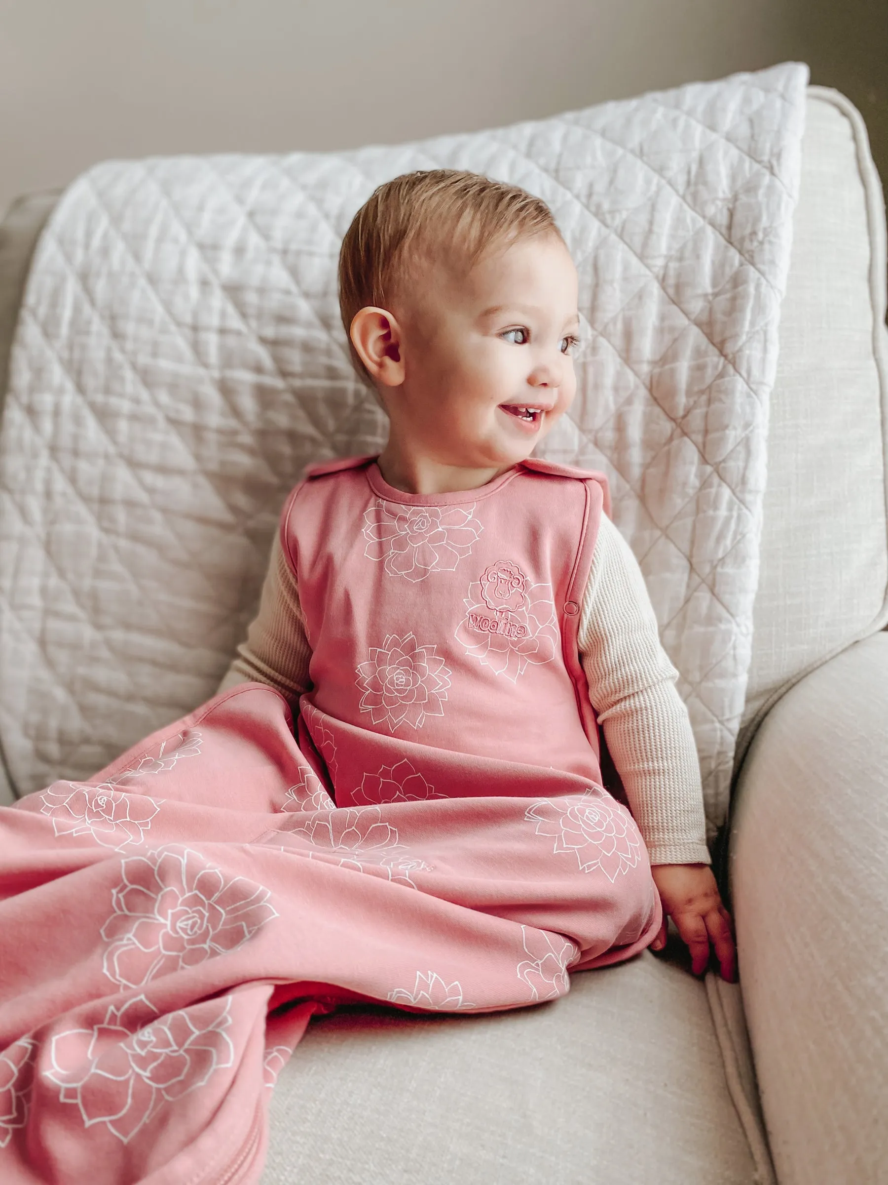 4 Season Ultimate Baby Sleep Bag, Merino Wool & Organic Cotton, 2 Months - 2 Years, Succulent