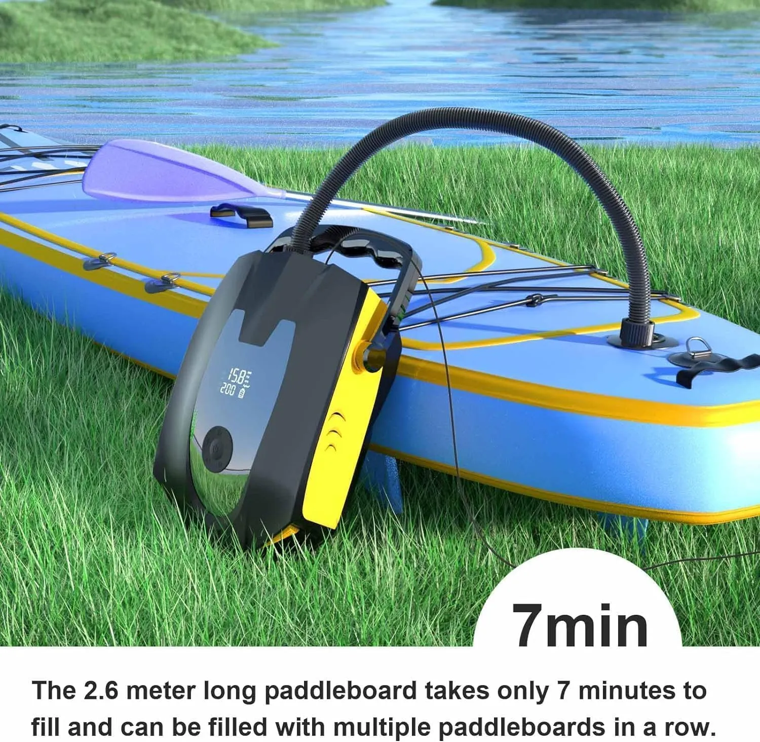 50PSI Electric Paddle Board Pump, Dual Motor SUP Air Pump for Inflation and Deflation,Multifunctional Auto-Off Sup Inflator Pump Electric for Stand Up Paddle Boards,Cars,Air Mattress, etc.