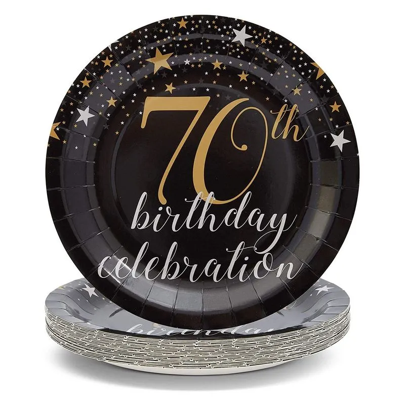 70th Birthday Party Supplies Pack (Serves 24, 146 Total Pieces)