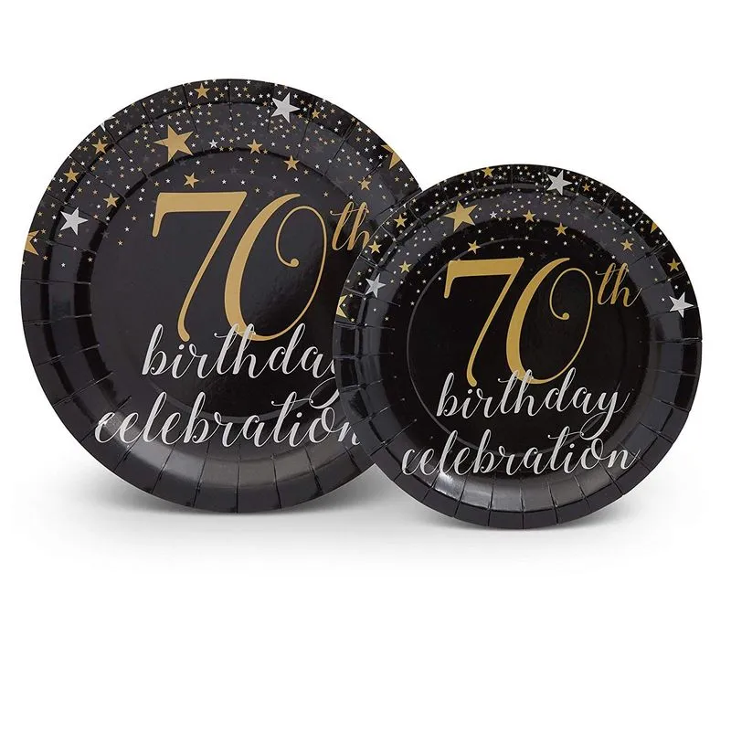 70th Birthday Party Supplies Pack (Serves 24, 146 Total Pieces)