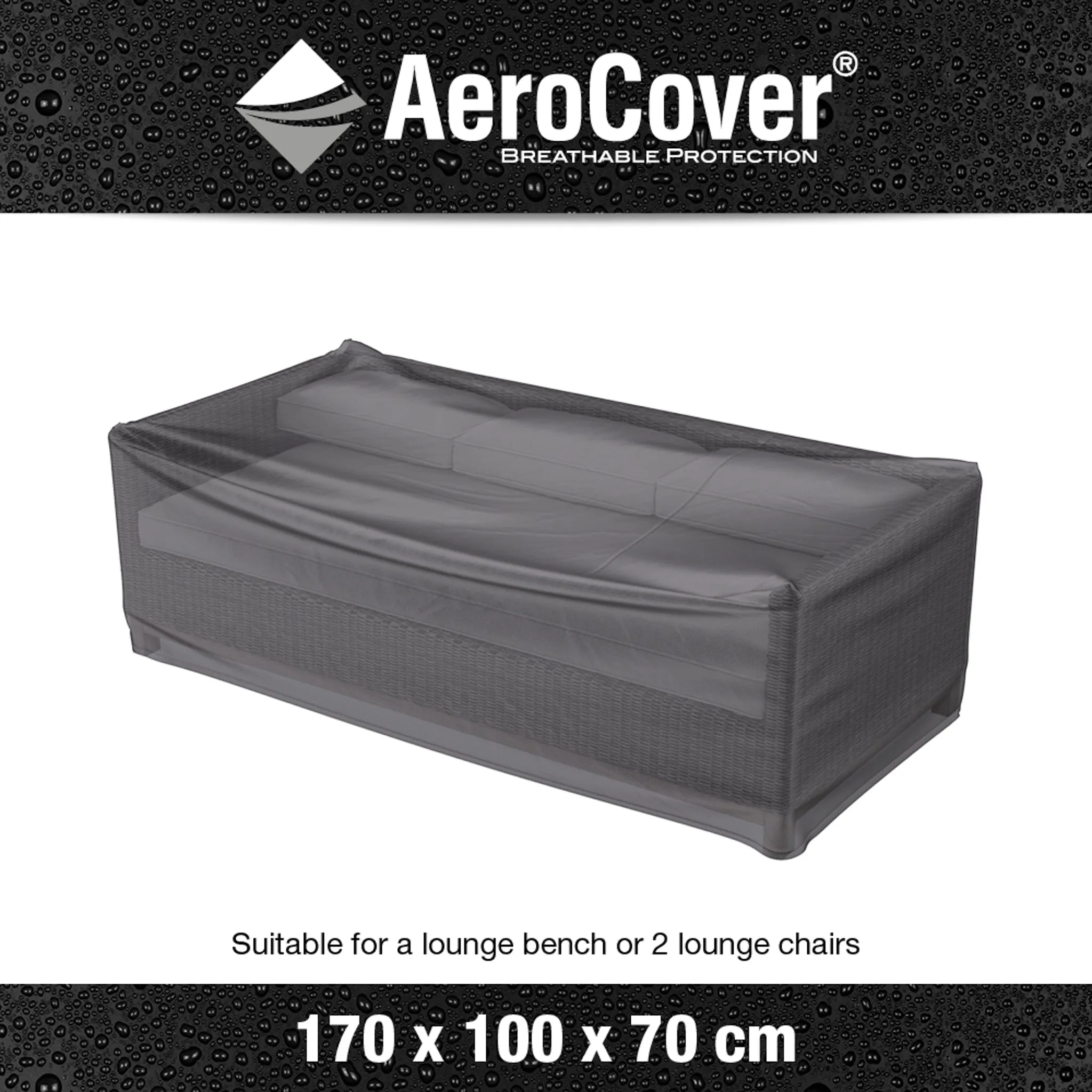 AeroCover - Lounge Bench Cover 170 x 100 x 70cm high