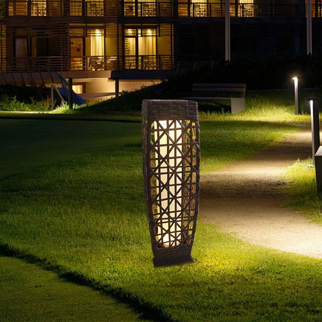 Aria Home Solar Powered Outdoor Hanging Lanterns, Rattan Weaving
