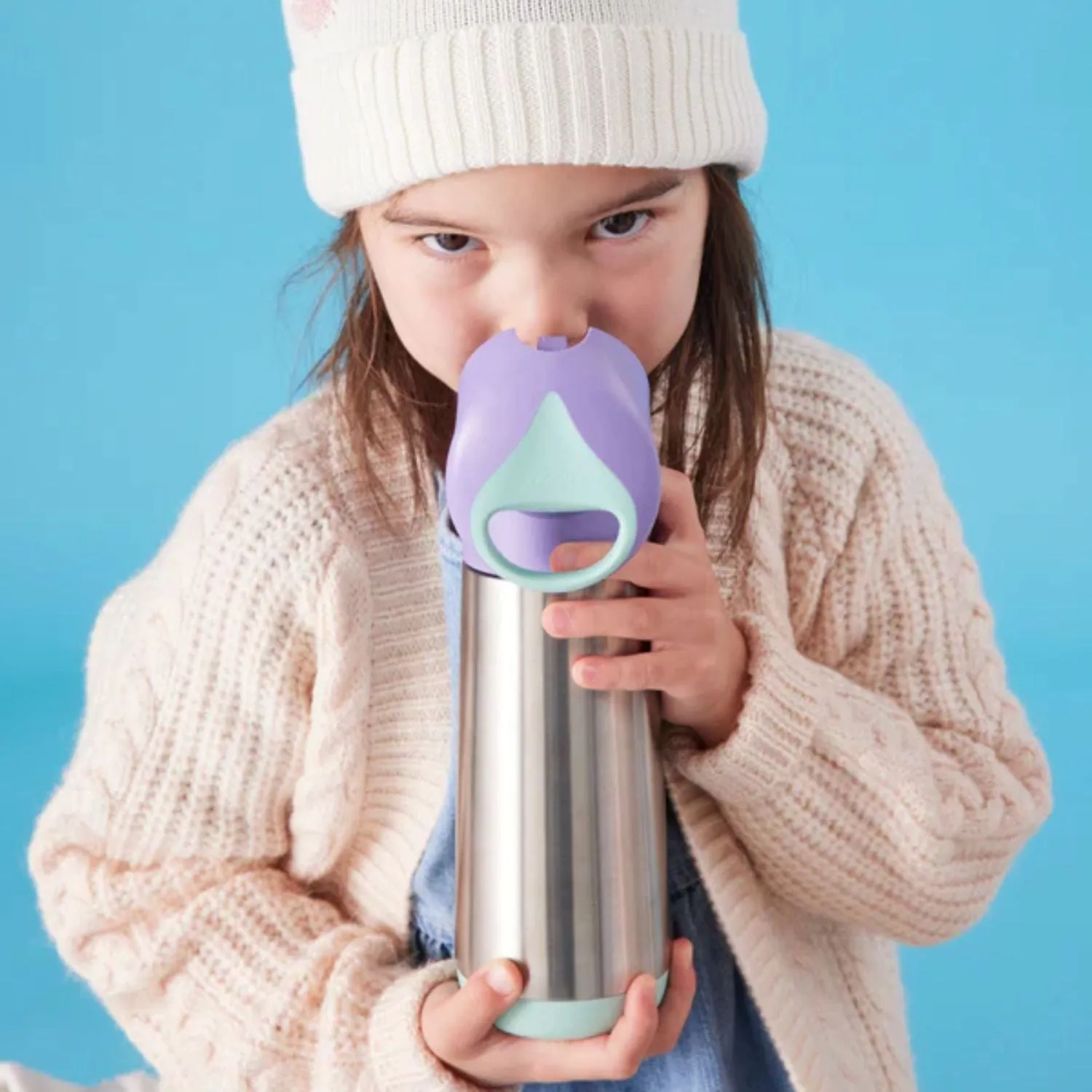 B.Box Insulated Straw Sipper Drink Water Bottle Lilac Pop Purple