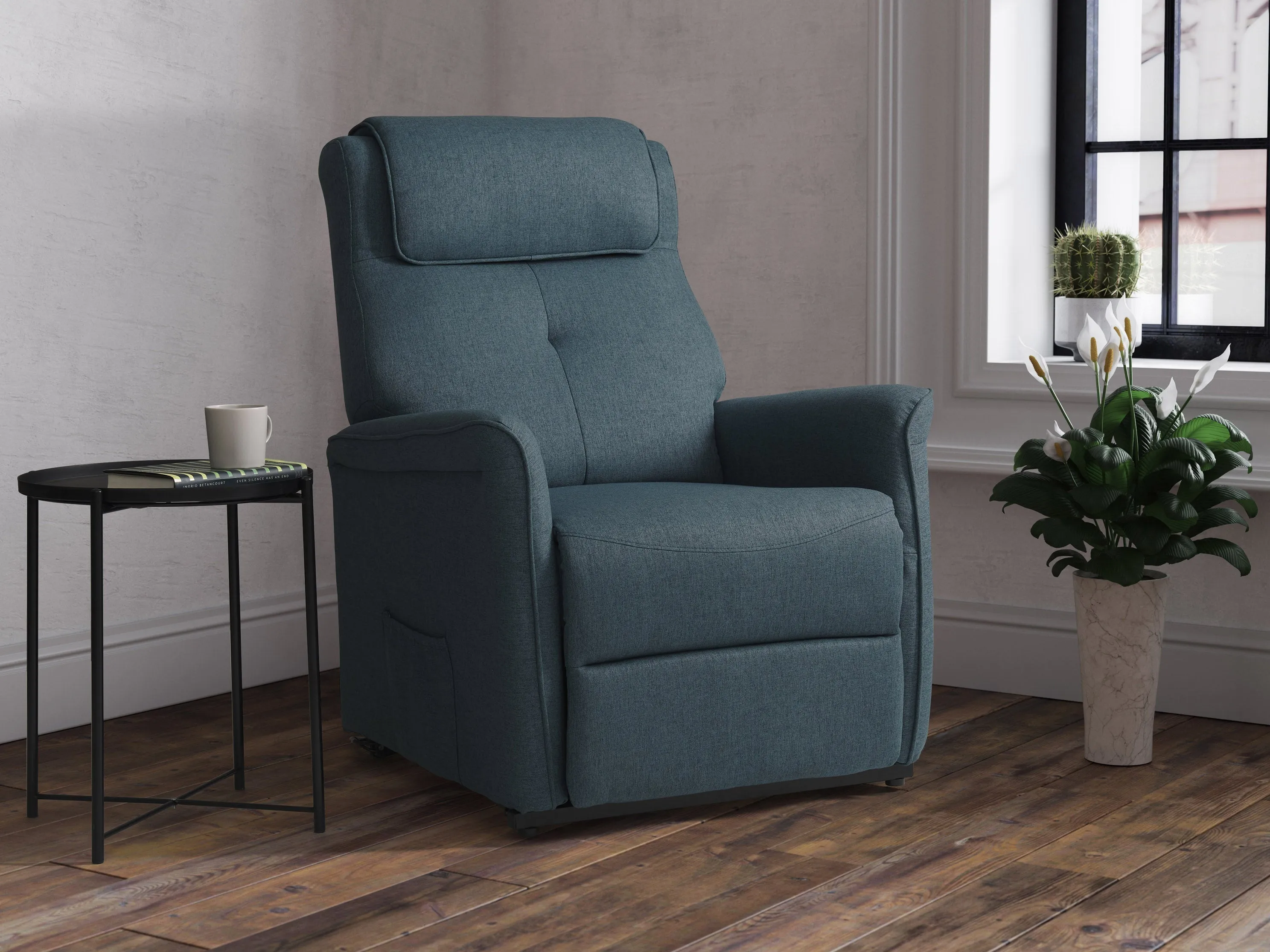 Blue Power Lift Recliner