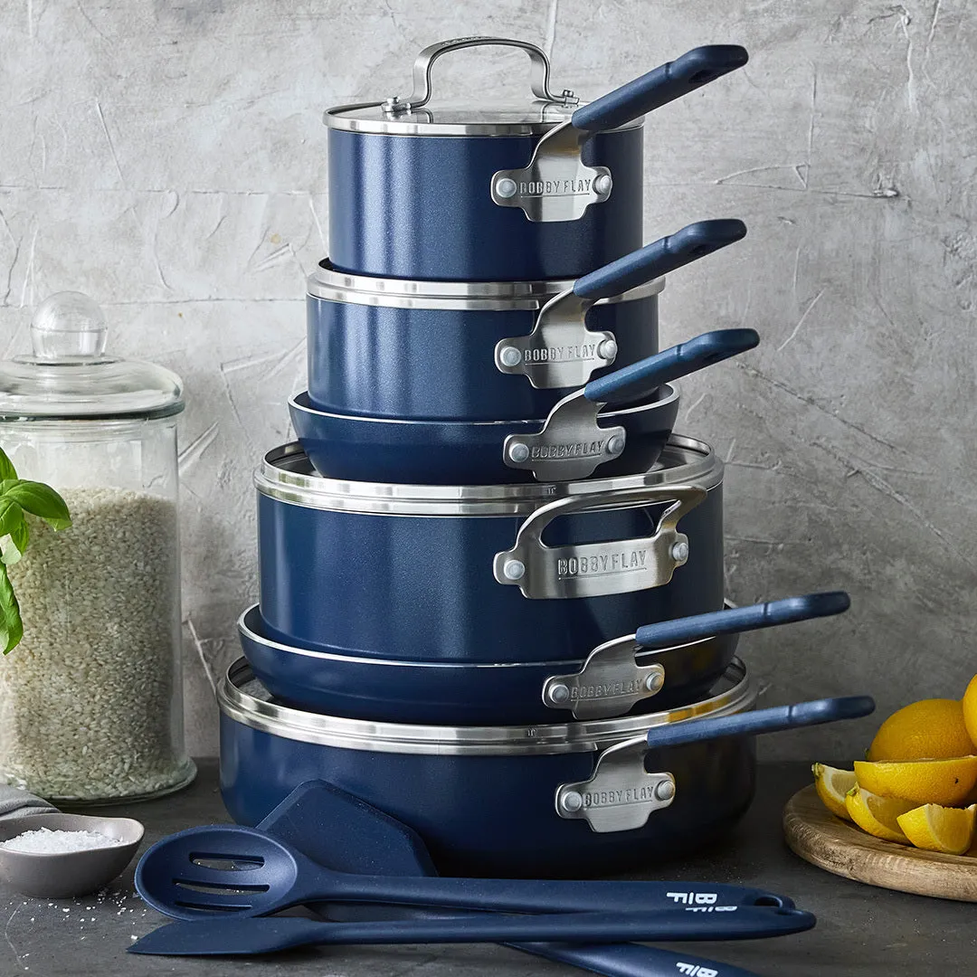 Bobby Flay Professional 13-Piece Nonstick Ceramic Cookware Set in Oxford Blue by GreenPan