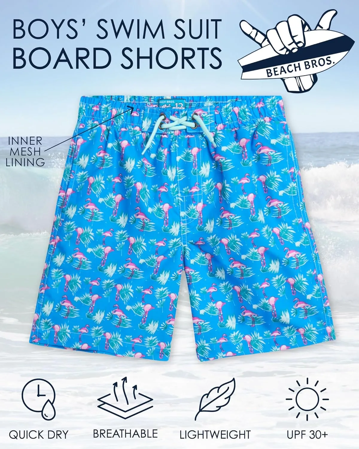 Boys Swim Trunks - 3 Pack Quick Dry Board Shorts for Boys, UPF 50  Beach Swimwear for Kids (Sizes: 8-14)