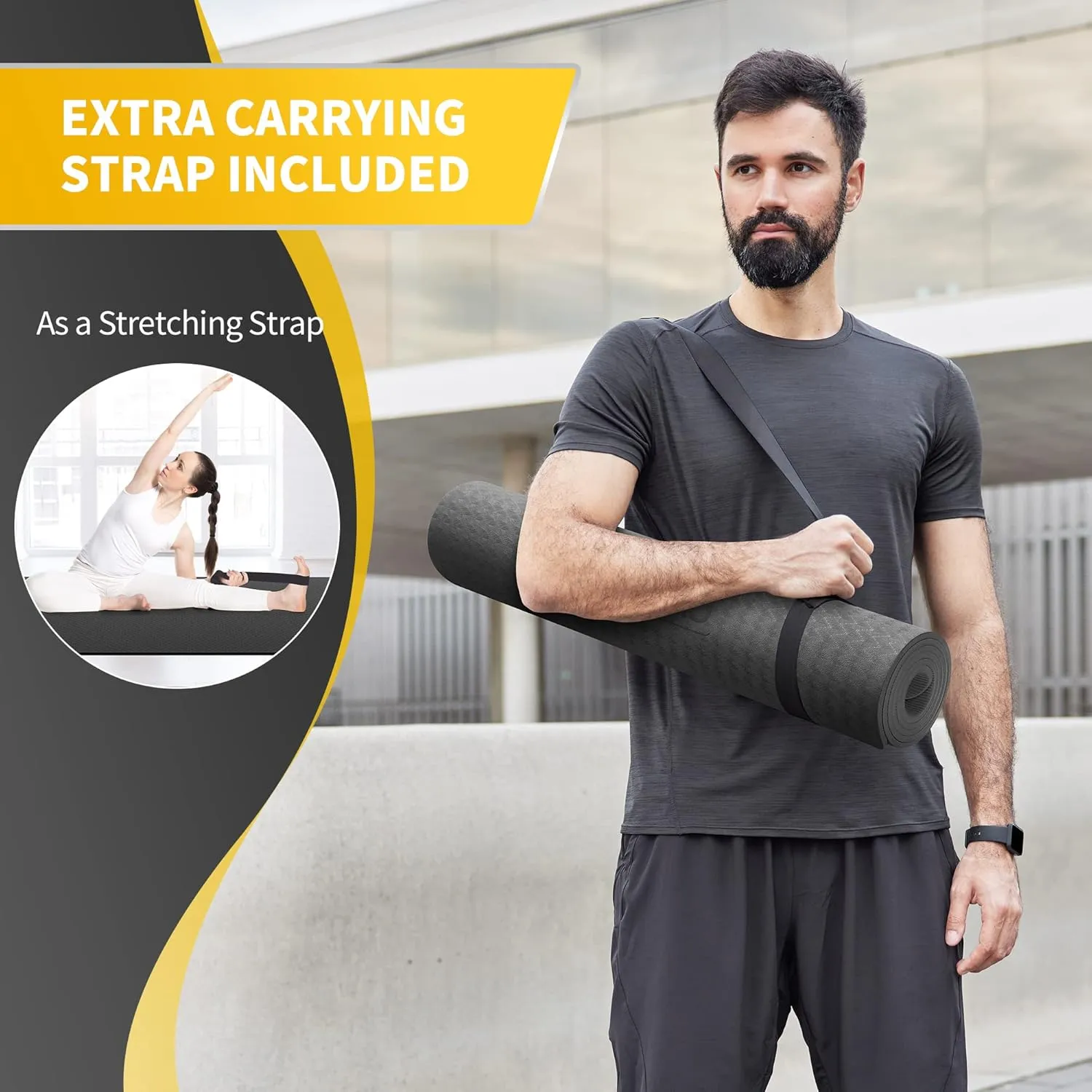CAMBIVO Extra Wide Yoga Mat for Women and Men (72"/84"x 32"x 1/4") TPE Workout Mat, Non-slip Large Exercise Fitness Mat for Yoga, Pilates, Workout