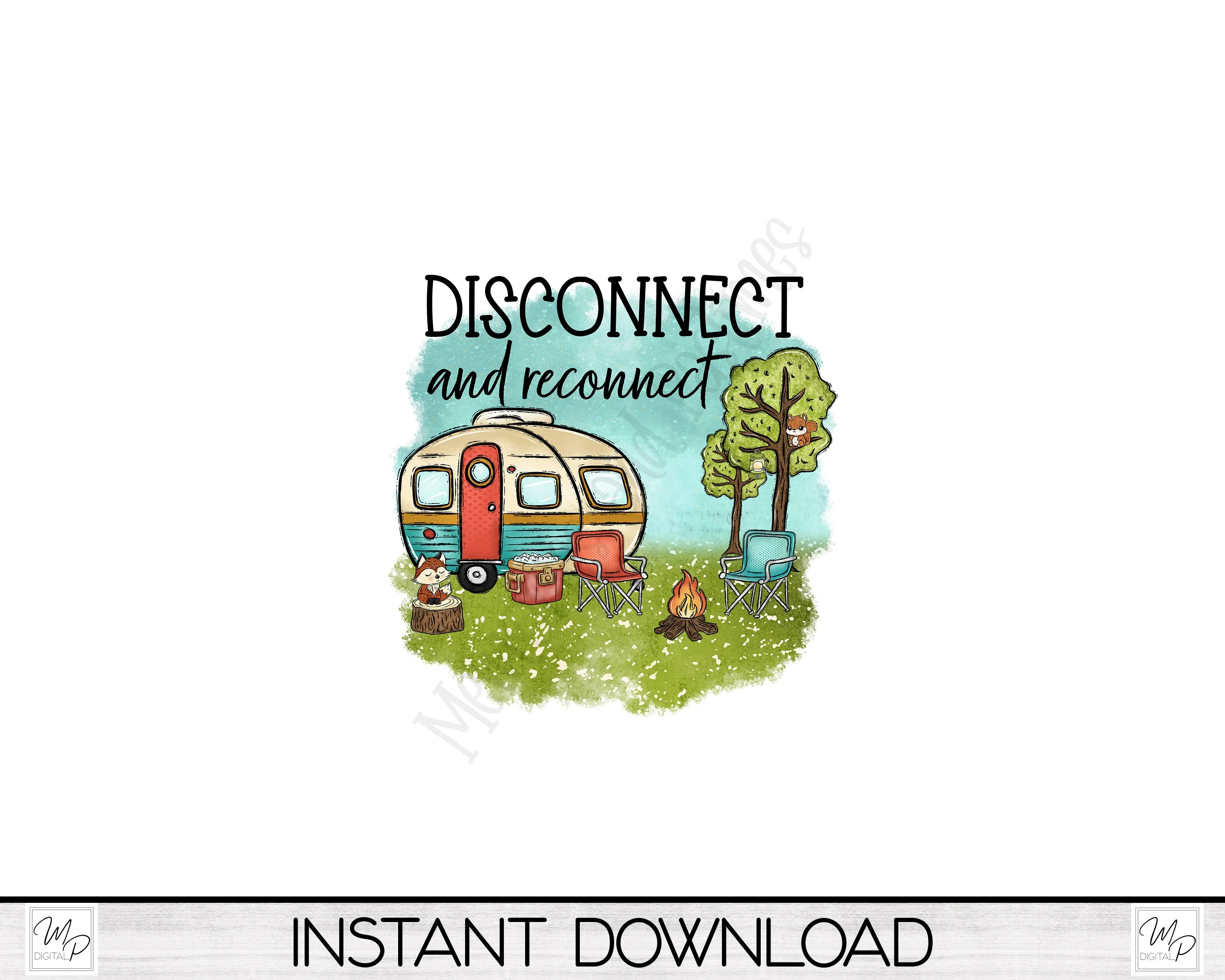 Camping PNG Sublimation Design for T-Shirts, Pillows, Coffee Mugs, Digital Download