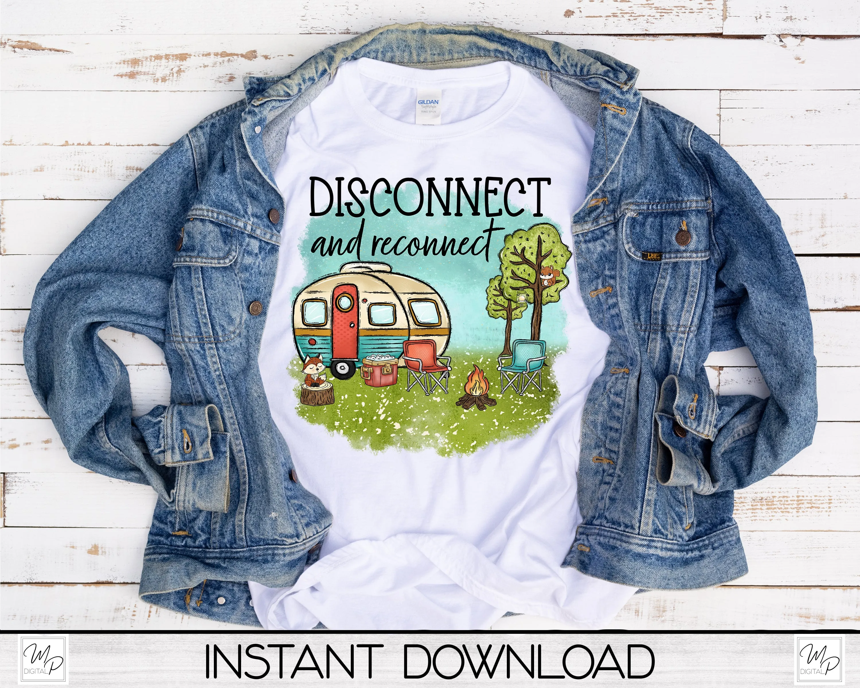Camping PNG Sublimation Design for T-Shirts, Pillows, Coffee Mugs, Digital Download