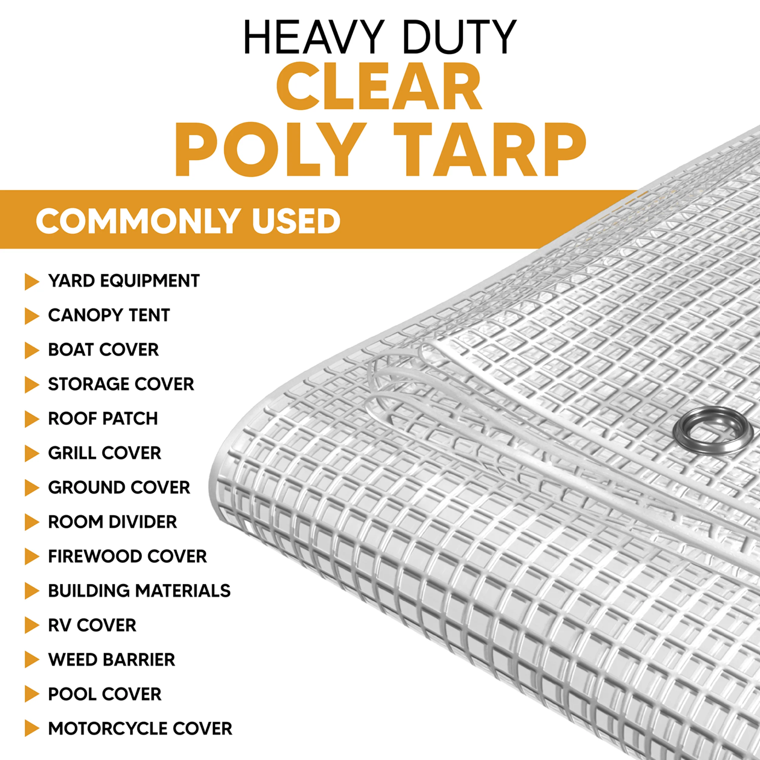 Clear Poly Tarp 10' x 10'- Blowout Sale