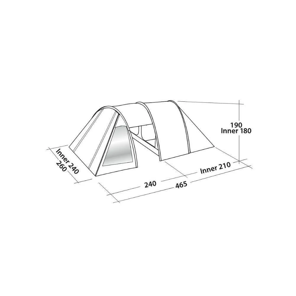 Easy Camp Galaxy 400 Tent - 4 Man Tunnel Tent 2023 (Rustic Green)