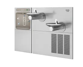 Elkay LZWS-SFGRN28K | In-wall Bi-level Bottle Filling Station | Filtered, High-efficiency chiller, SwirlFlo drinking fountains, Stainless Steel color finish