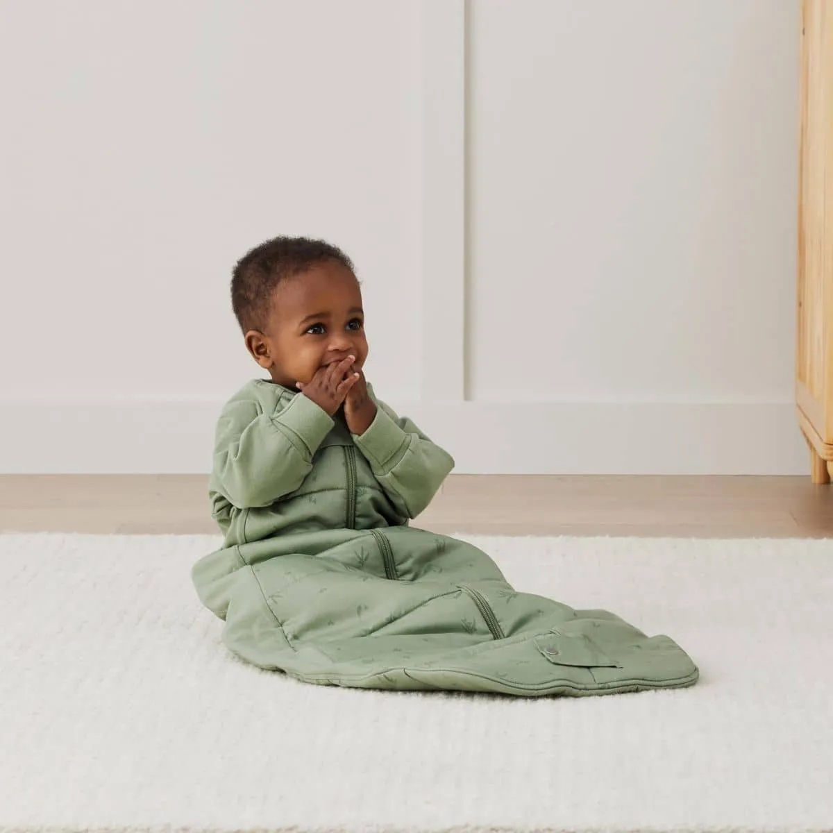 ergoPouch Sheeting Sleeping Bag 3.5 TOG with Sleeves - Willow - 8 to 24 Months