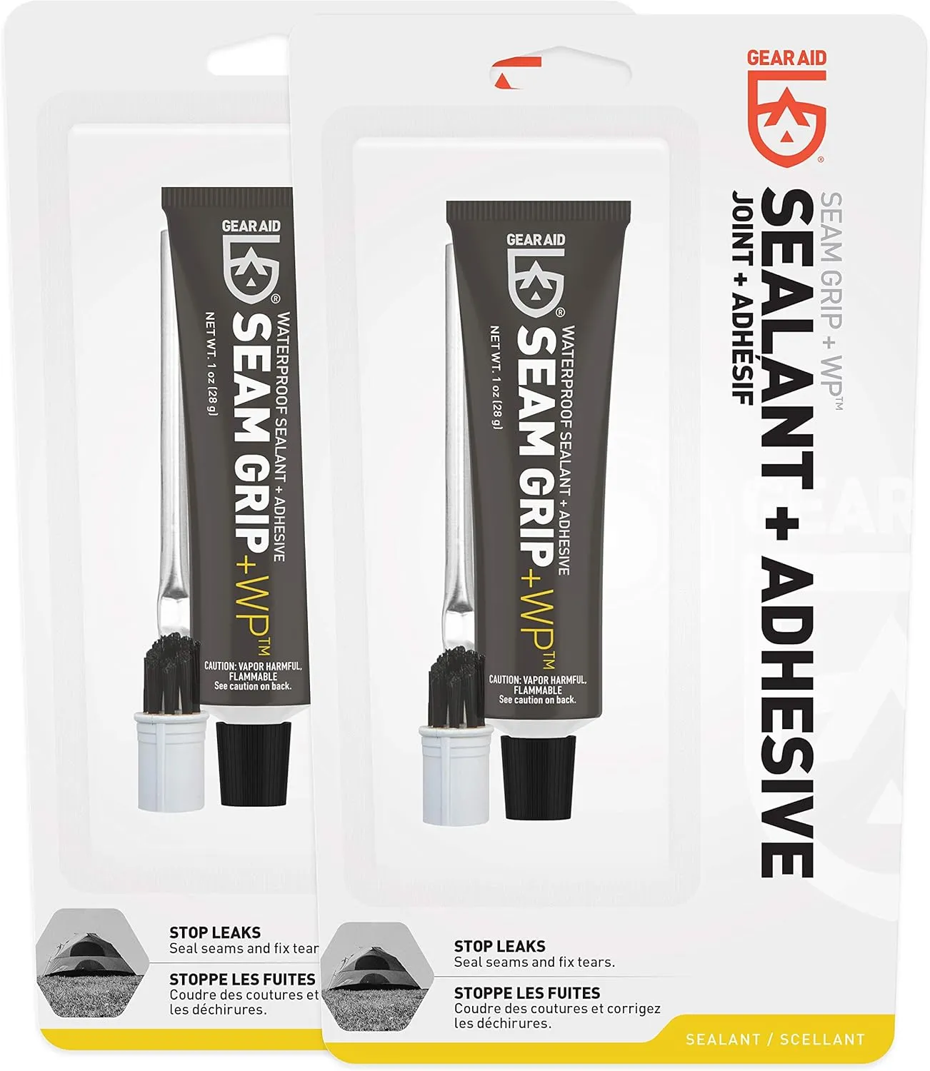 GEAR AID Seam Grip WP Waterproof Sealant and Adhesive for Jackets, Tents, Sleeping Pads and Outdoor Fabric | Repairs Rips, Seals Seams on Nylon, Canvas and Vinyl