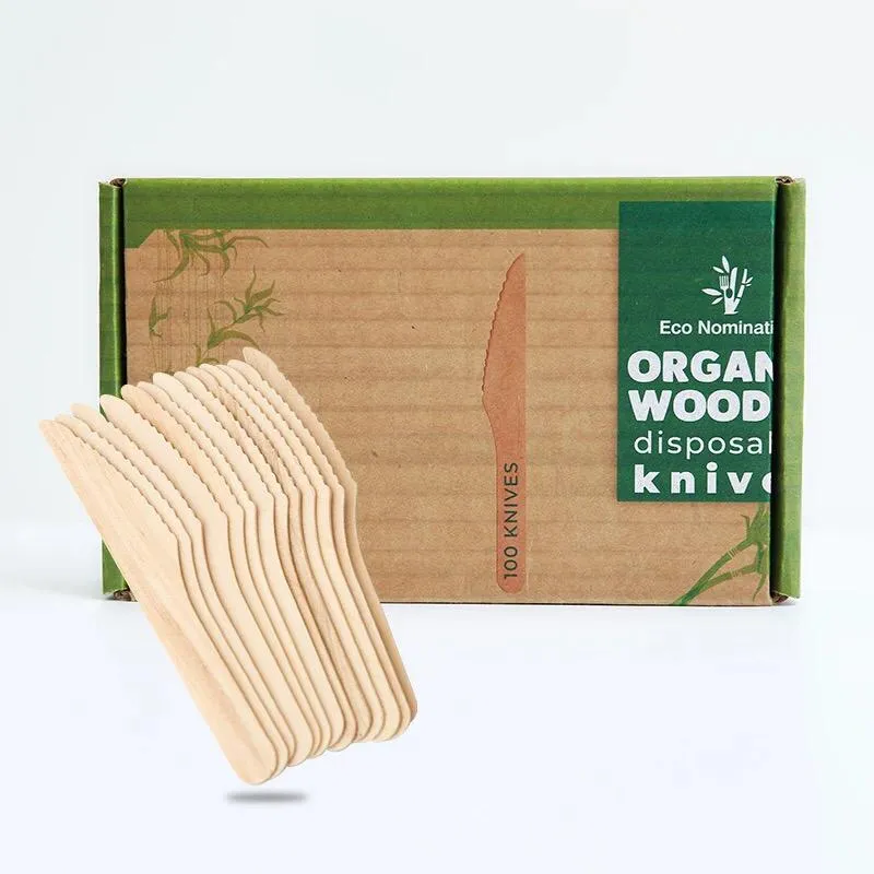 Good high quality wooden spoon biodegradable wooden disposable cutlery set