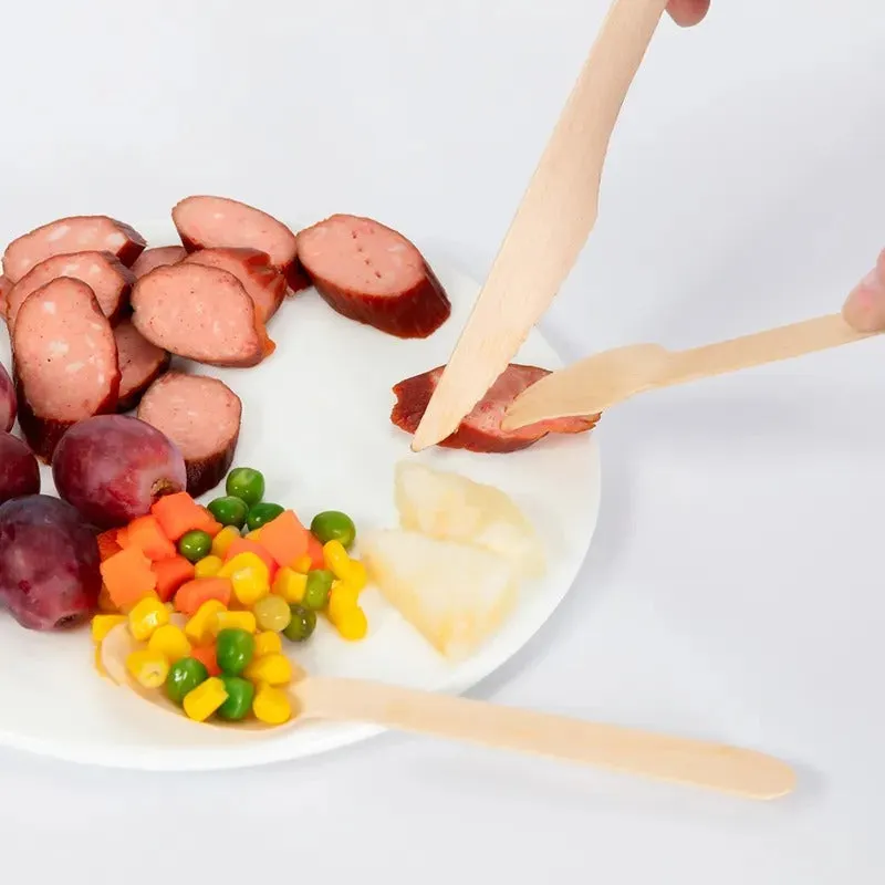 Good high quality wooden spoon biodegradable wooden disposable cutlery set