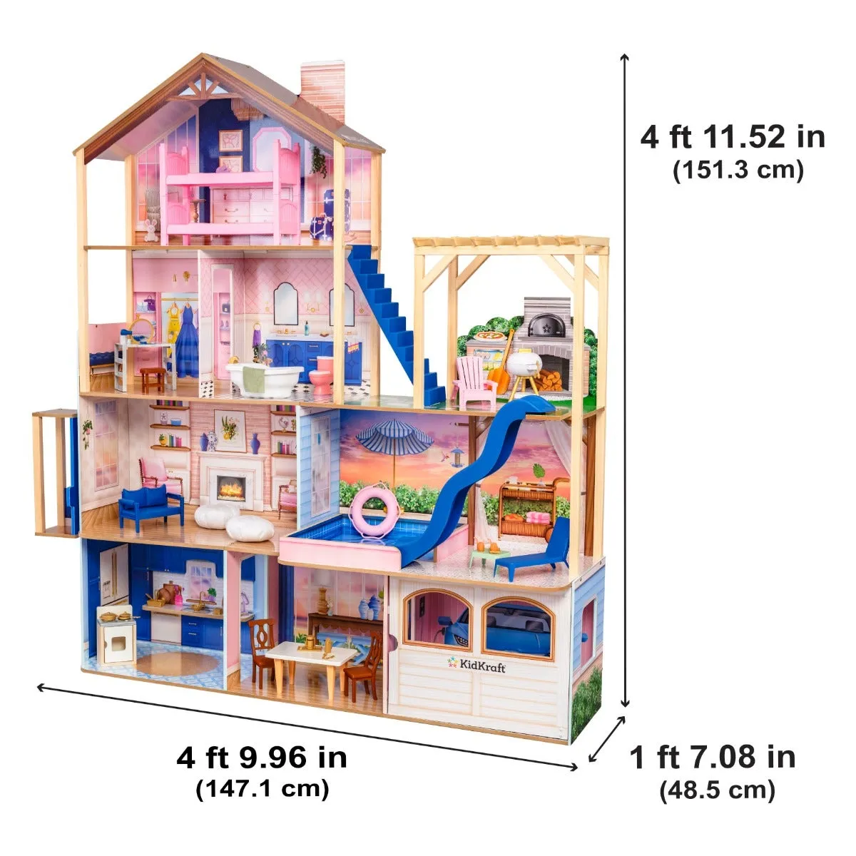 Hamptons Mansion & Pool House Dollhouse