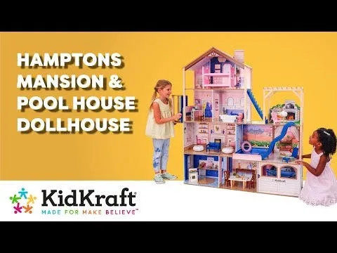 Hamptons Mansion & Pool House Dollhouse