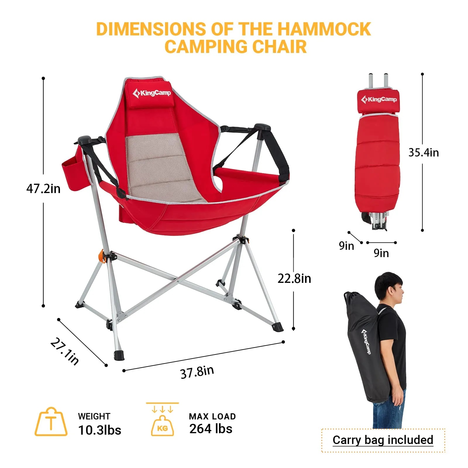 KingCamp Aluminum Alloy Swing Camping Hammock Chair