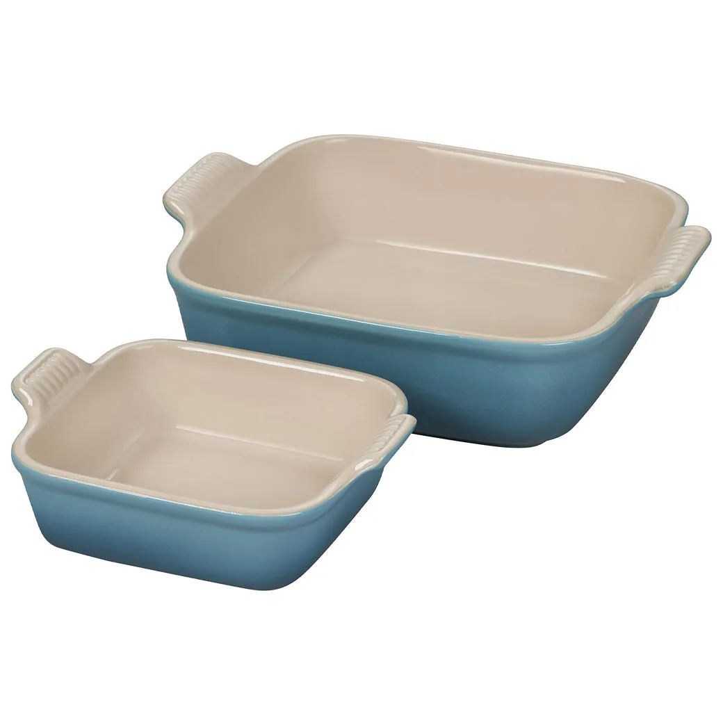 Le Creuset Stoneware Heritage Set of 2 Square Dishes