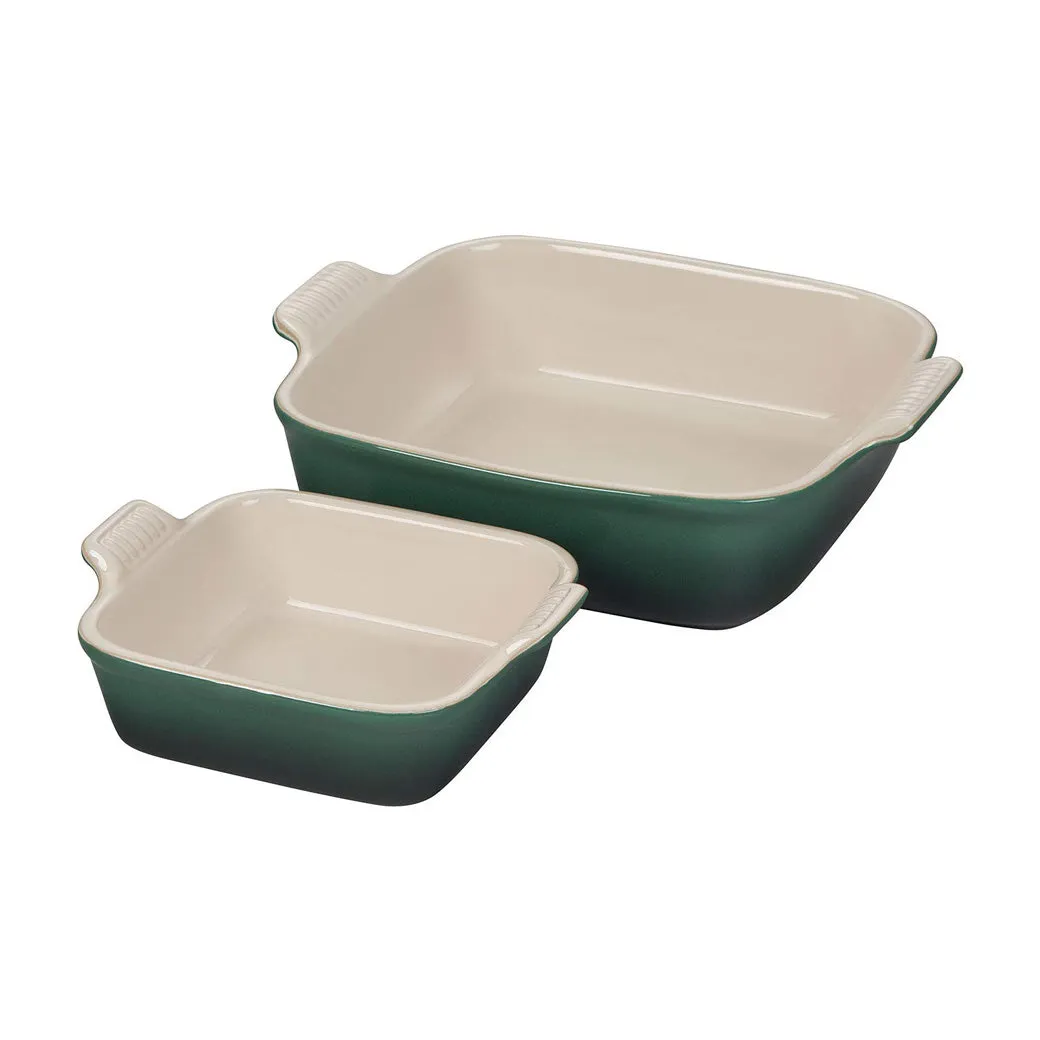 Le Creuset Stoneware Heritage Set of 2 Square Dishes