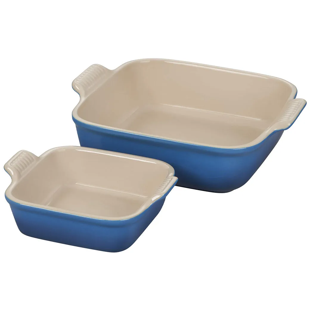 Le Creuset Stoneware Heritage Set of 2 Square Dishes
