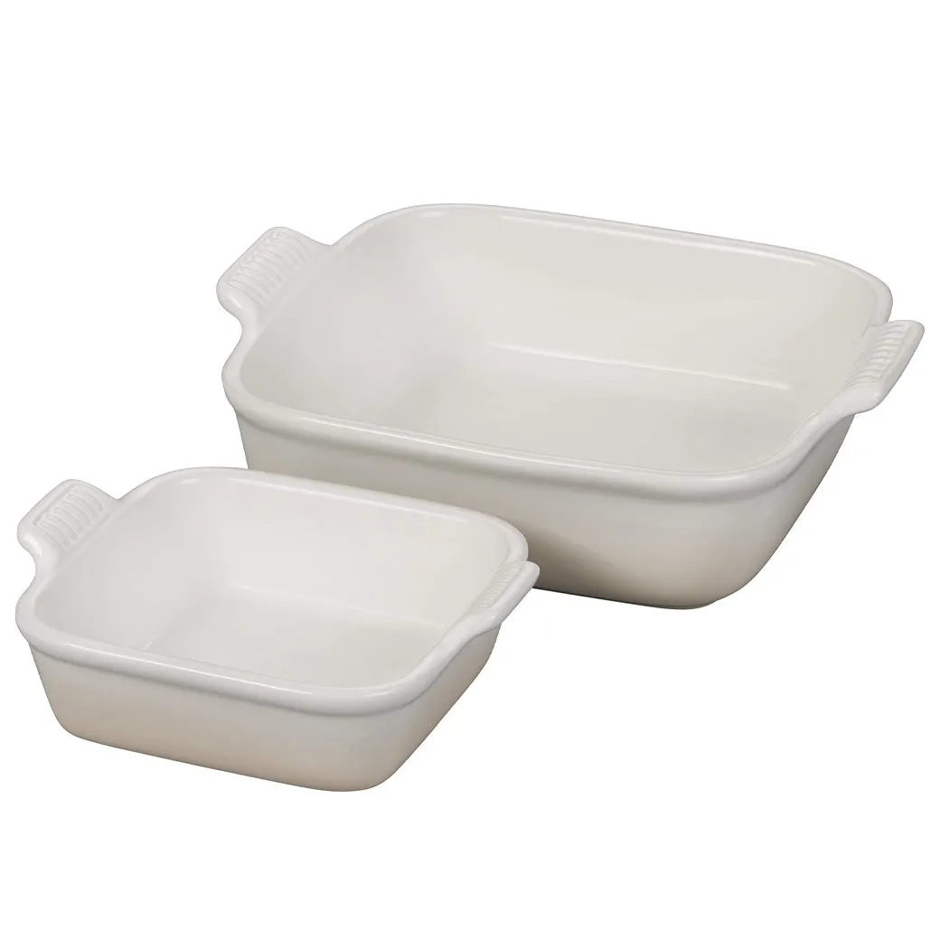 Le Creuset Stoneware Heritage Set of 2 Square Dishes