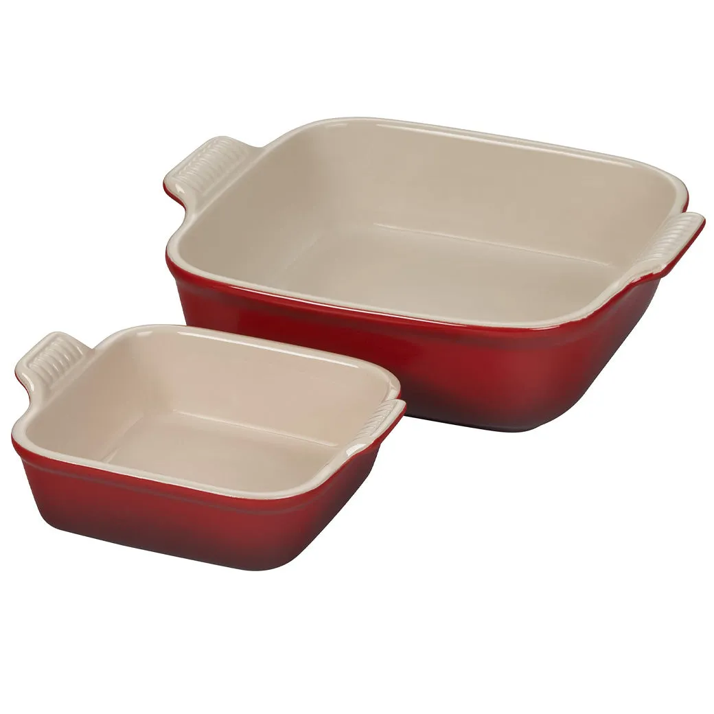 Le Creuset Stoneware Heritage Set of 2 Square Dishes