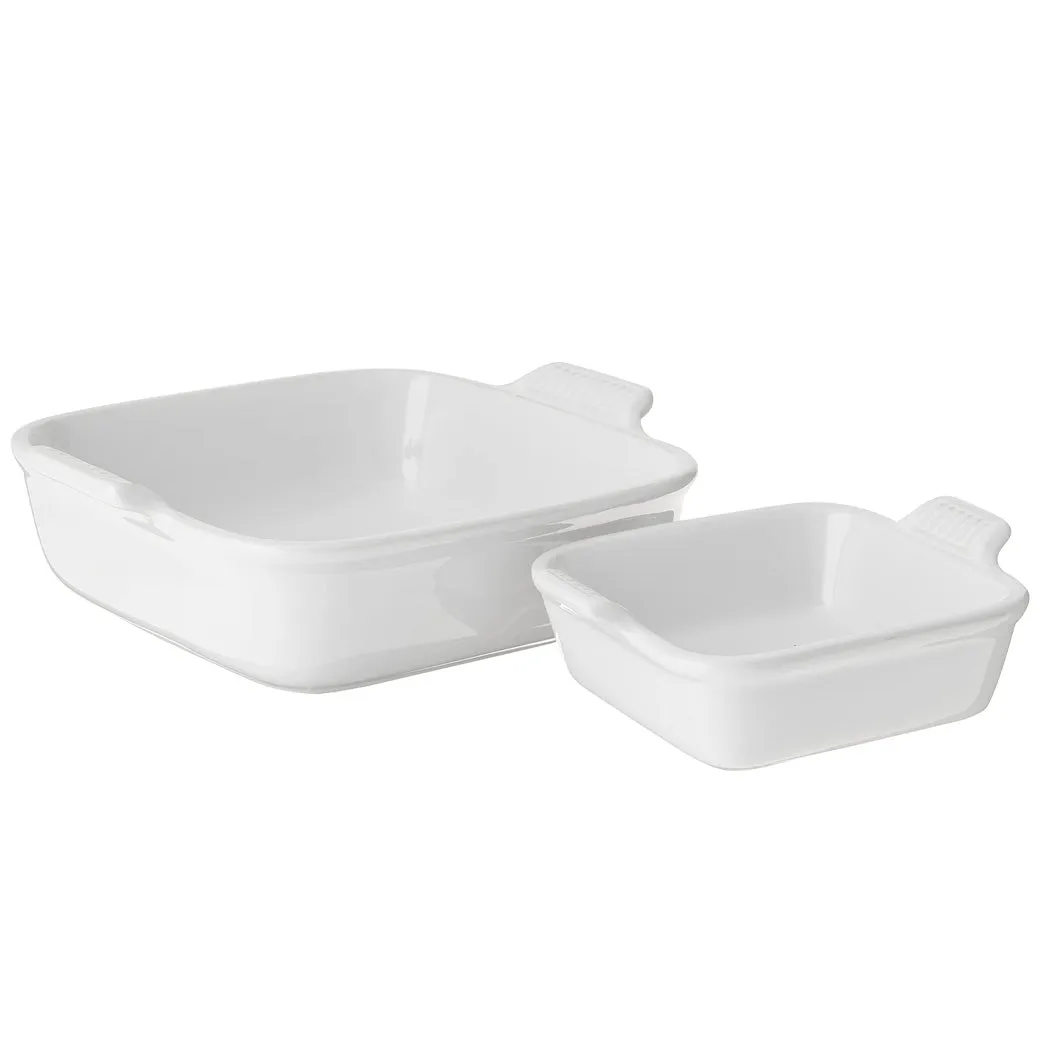 Le Creuset Stoneware Heritage Set of 2 Square Dishes