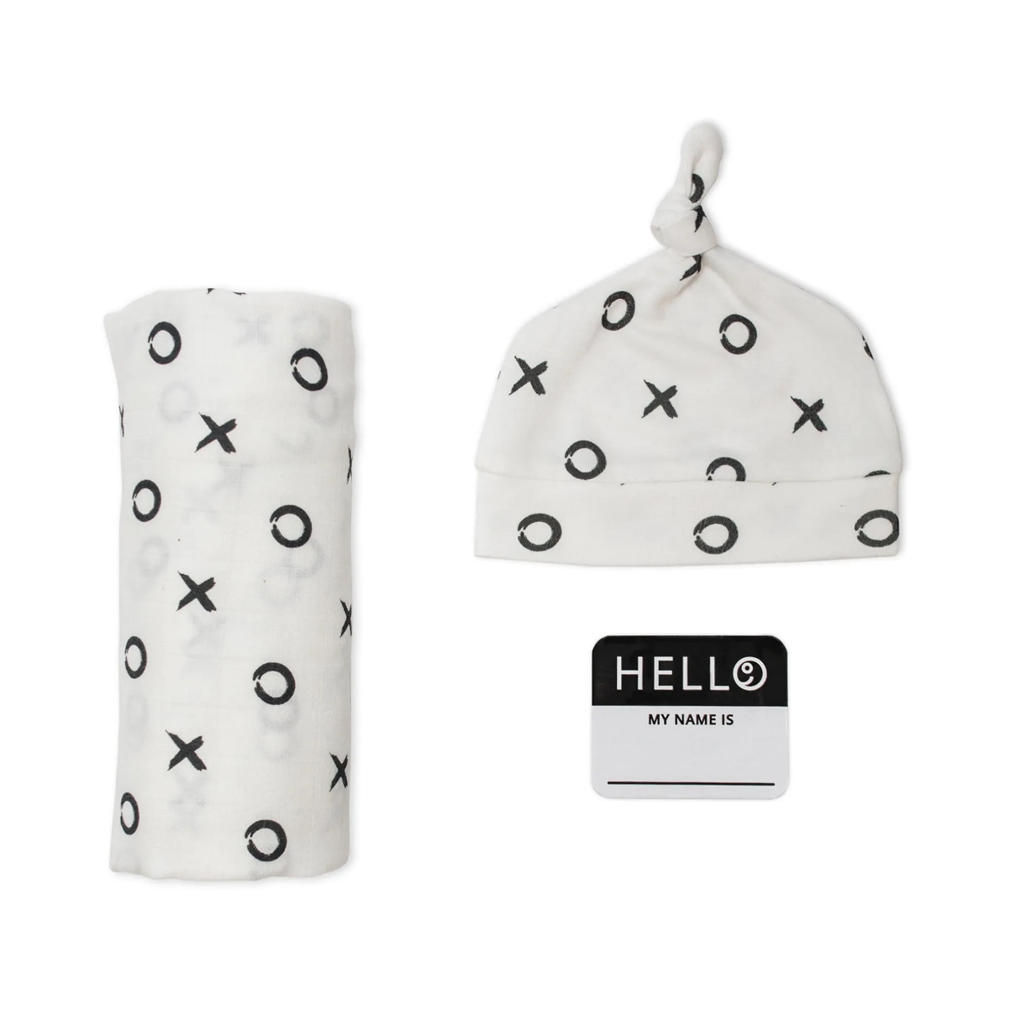 Lulujo Hello World Newborn Hat & Swaddle Set