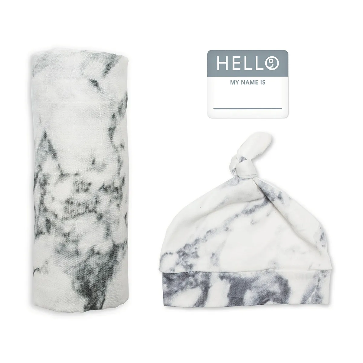 Lulujo Hello World Newborn Hat & Swaddle Set