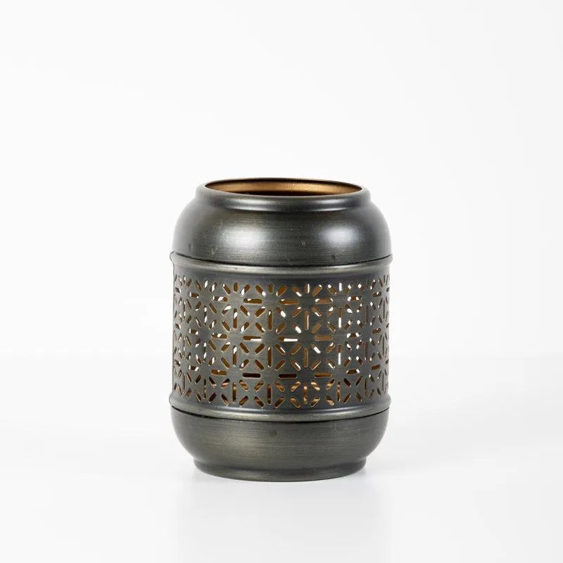 Metal Tea Light Candle Holder - Zinc/Gold Linear
