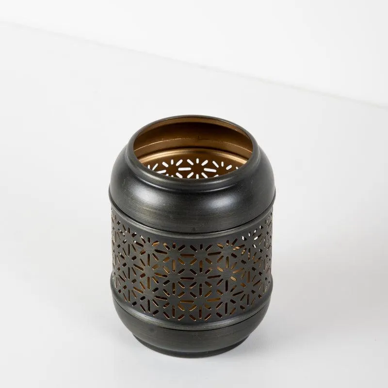 Metal Tea Light Candle Holder - Zinc/Gold Linear