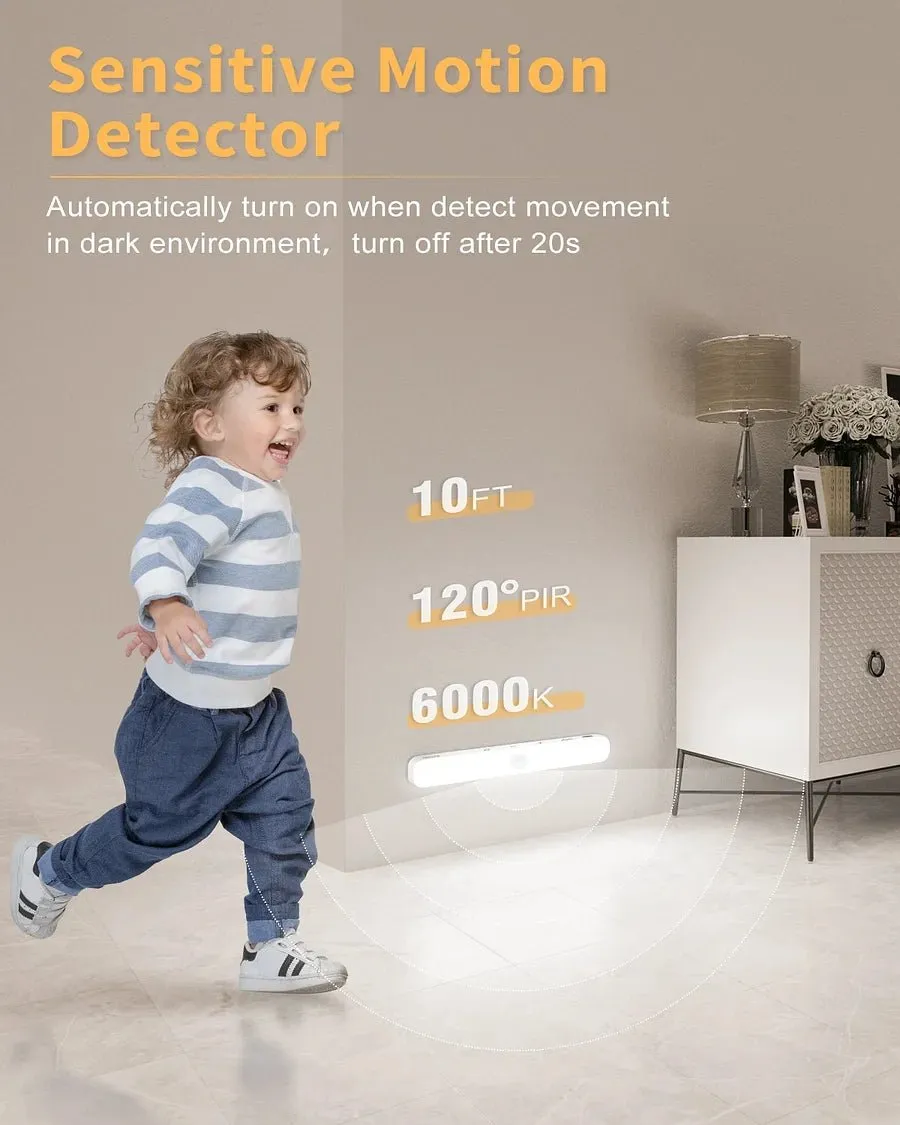 Motion Sensor Cabinet Light Battery Display GHomeSmart®(2 Pack)