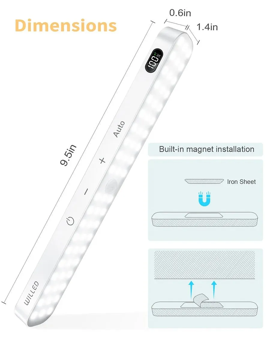 Motion Sensor Cabinet Light Battery Display GHomeSmart®(2 Pack)