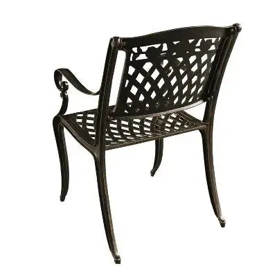 New - Rose Ornate Outdoor Mesh Lattice Aluminum Dining Chair - Oakland Living: Weather-Resistant Patio Seating
