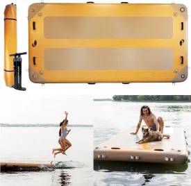 Paddle North Inflatable Utility Dock - Durable Swim Platform for Lakes, Oceans, and Pools - Raft Supports 2,000-2,500 lbs - Includes Inflation Pump. Available in 9 ft and 12 ft Sizes