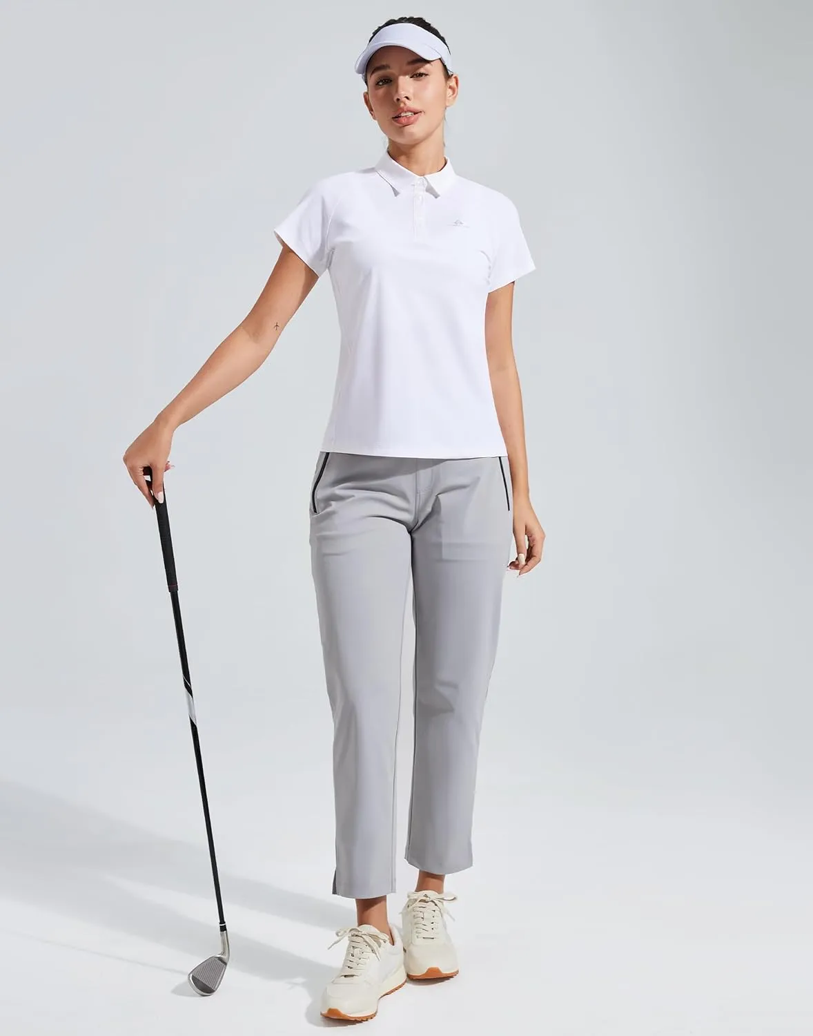 Pioneer Camp Women's Golf Shirt Short Sleeve Polo Shirts UPF 50  Quick Dry Collared Tennis Work Athletic Tops 4 Button