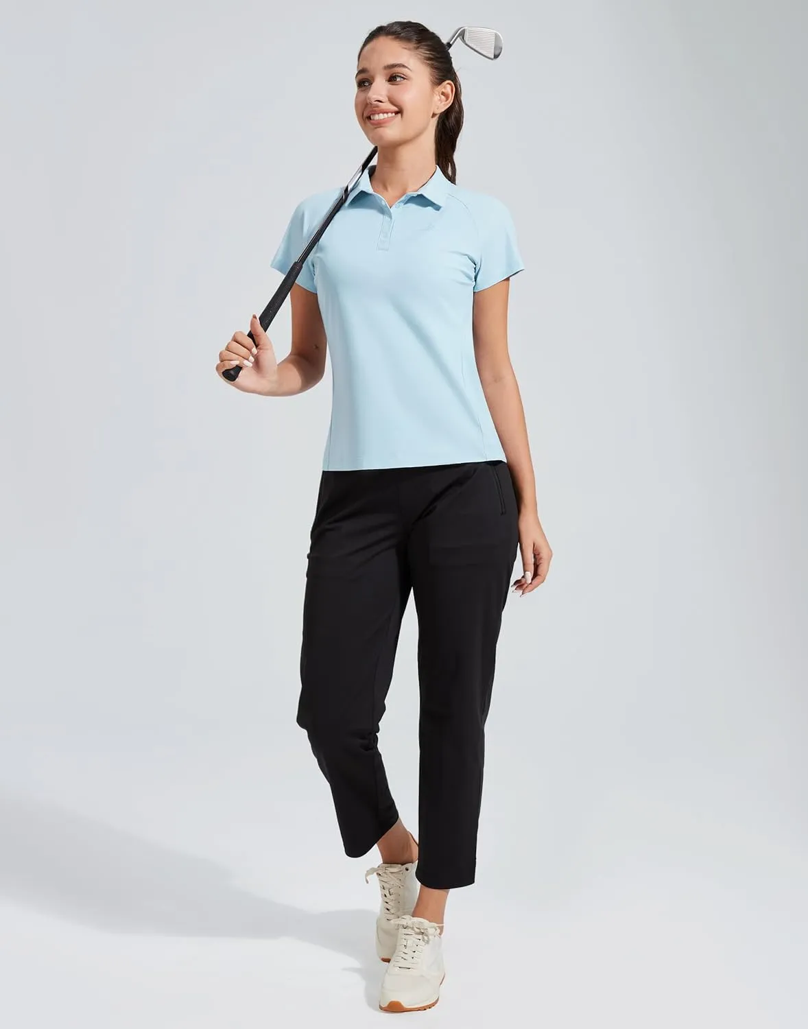 Pioneer Camp Women's Golf Shirt Short Sleeve Polo Shirts UPF 50  Quick Dry Collared Tennis Work Athletic Tops 4 Button