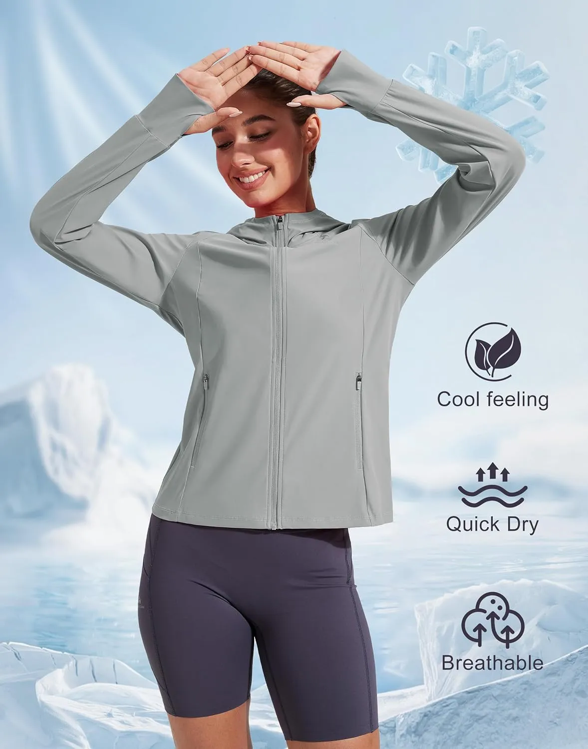 Pioneer Camp Women's UPF 50  UV Sun Protection Jacket Hooded SPF Cooling Sun Shirt Lightweight Hiking Fishing Summer Clothing
