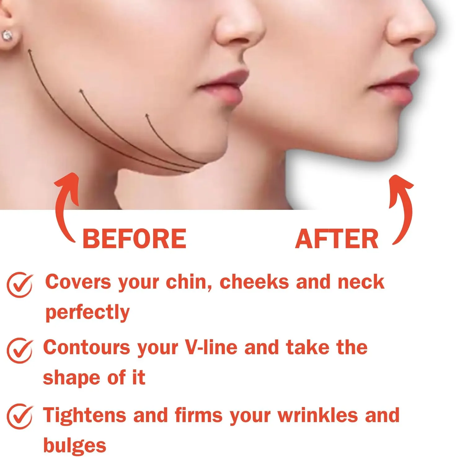 Post Surgical Chin Strap Bandage for Women Neck and Chin Compression Garment Wrap Face Straps Jowl Tightening Chin Lifting (Medium- Beige)