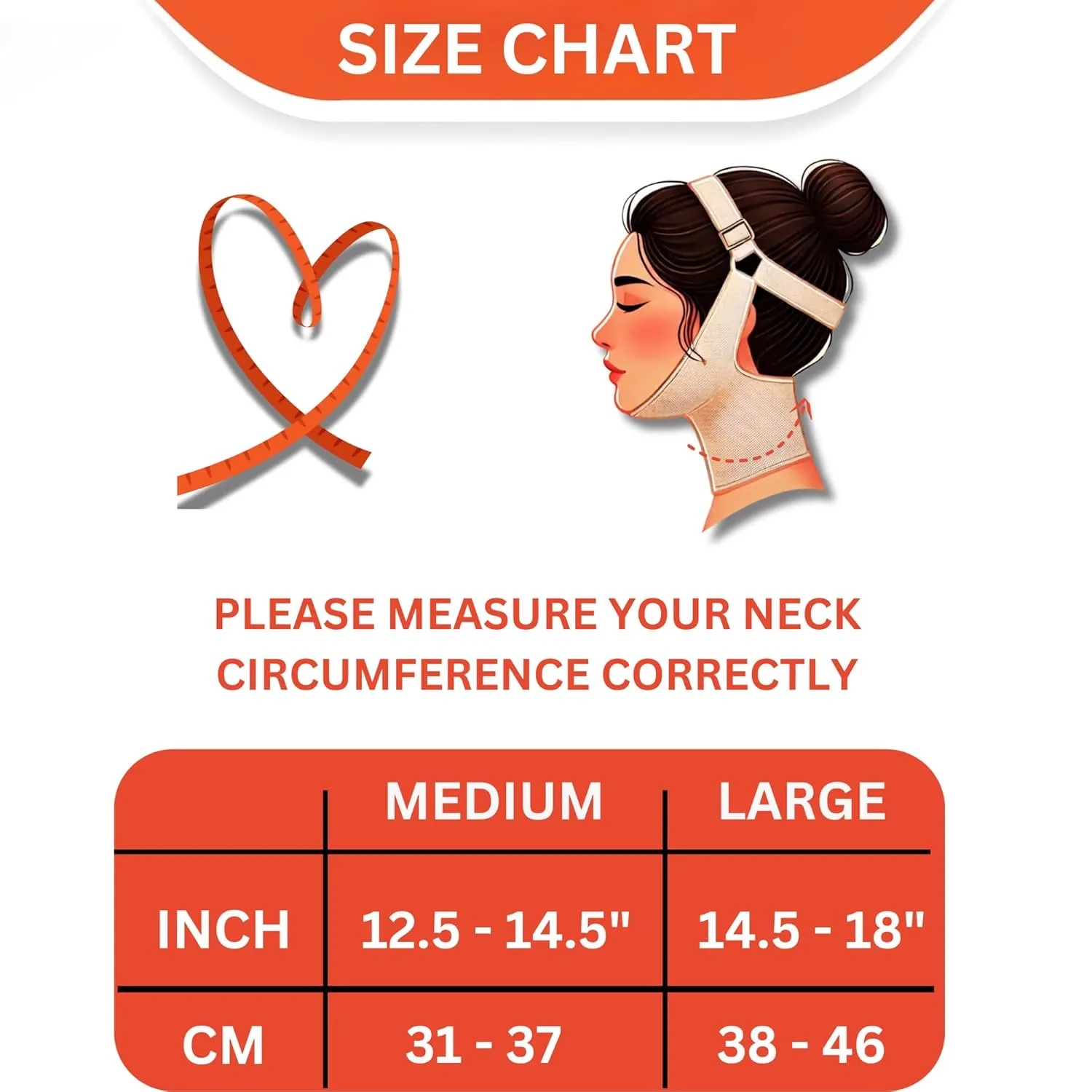 Post Surgical Chin Strap Bandage for Women Neck and Chin Compression Garment Wrap Face Straps Jowl Tightening Chin Lifting (Medium- Beige)