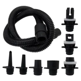 Premium Paddle Board Pump Adapter Set, 1 Sup Pump Hose 7 Sup Air Nozzles, Sup Pump Replacement Parts, Paddleboard Electric Air Pump Accessories Attachment for Inflatable Boats, Rafts, Kayak