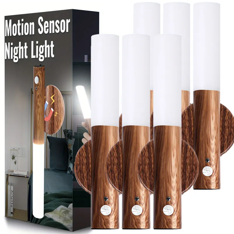 Rechargeable LED Motion Sensor Closet Light In Wooden Texture