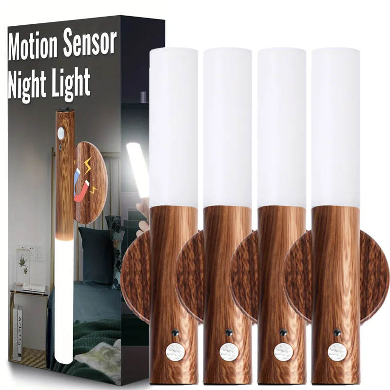 Rechargeable LED Motion Sensor Closet Light In Wooden Texture