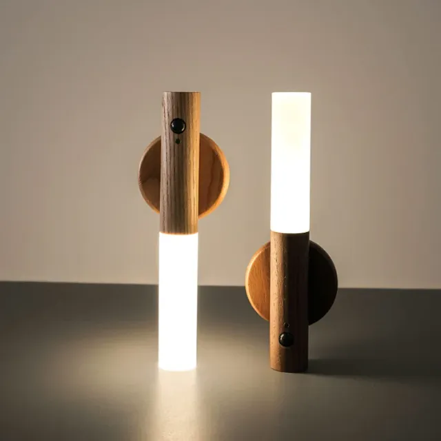 Rechargeable LED Motion Sensor Closet Light In Wooden Texture